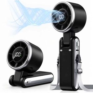 2026 3-In-1 Handheld Neck <b>Desk</b> 180° Adjustable Foldable Turbo Fan, Rechargeable <b>Mini</b> Fan for Outdoor Travel Office - Product Image 2