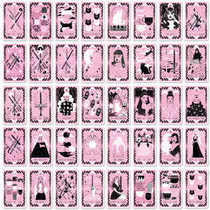 78 pièces de stickers de cartes de tarot <span class=keywords><strong>Blackpink</strong></span> décoratives faites à la main sur mesure pour boîtes à bijoux et tables de toilette - Product Image 4