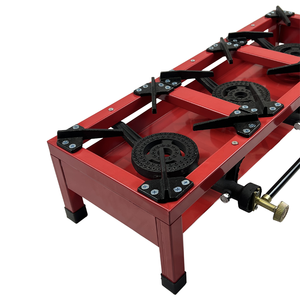 Estufa de <span class=keywords><strong>Gas</strong></span> Roja para Exteriores con 3 Quemadores de <span class=keywords><strong>Propano</strong></span>, Parrilla para Barbacoa, con Regulador de 5 PSI - Product Image 4