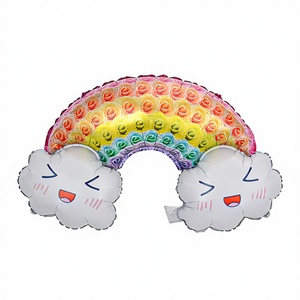 Palloncini a Forma di Nuvola Sorridente, Palloncini Cartoon Sole e Luna, Decorazioni per Compleanno Arcobaleno, Palloncini Nuvola Bianca Sorridente - Product Image 3