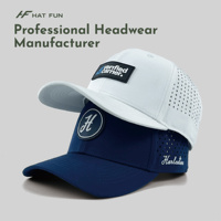 Casquette de golf OEM personnalisée en silicone avec logo, 6 panneaux, perforations laser, en nylon imperméable et respirant, pour sports de plein air