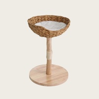 Arbre à chat pliable moderne de luxe de 15 pouces de haut, 1 niveau, durable, pour grimper à l'intérieur, en bois, sisal, papier, matériau à gratter