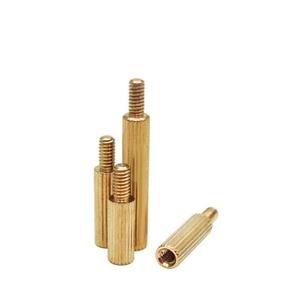 Entretoise hexagonale filetée mâle-femelle en laiton moleté avec écrou d'insertion - Product Image 1
