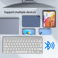 Keyboard Nirkabel Bluetooth Tri-mode 2.4GHz Portabel Ultra Tipis Dapat Diisi Ulang Mini Keyboard Bluetooth Kantor untuk Tablet Laptop