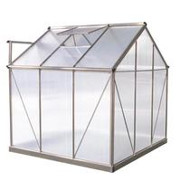 Serre de jardin moderne en polycarbonate écologique de 6 pieds x 6 pieds avec structure en aluminium