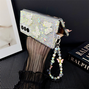 Étui Papillon Bling Bling pour <span class=keywords><strong>Samsung</strong></span> Z Fold 7, <span class=keywords><strong>Coque</strong></span> Antichoc Robuste et Fine <span class=keywords><strong>avec</strong></span> <span class=keywords><strong>Chaîne</strong></span> Strass Scintillante - Product Image 5
