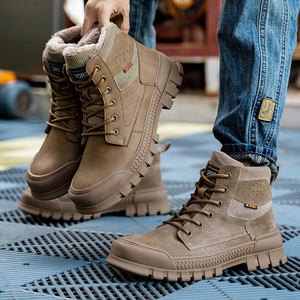 أحذية أمان للعمل في الشتاء أحذية رجالية مضادة للماء في الهواء الطلق دافئة مانعة للإنزلاق أحذية عمل مطاطية قطيفة سميكة - Product Image 4