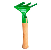 Outils de jardinage pour enfants, métal robuste poignée en bois coffre-fort plage bac à sable jouet équipement de jardin cuillère fourchette truelle râteau pelle enfants 8 pouces