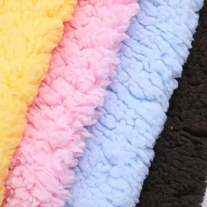 Tissu en laine sherpa pull teint en laine, pour vêtements de nuit personnalisés, fausse fourrure, polaire de corail, 100%