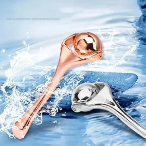 Metal Eye Cream Roller Wand Face Massage Facial Massager Applicator Reduce Puffiness Skin Cooling Ice Roller Eye Facial Massager