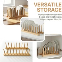 Égouttoir à vaisselle vertical en bambou pour placard, support de rangement pour assiettes