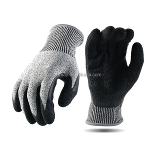 Building Cut Proof Level 5 HPPE Safety <strong>Gloves</strong> Latex Coated <strong>Grip</strong> Protective Men's Hand <strong>Gloves</strong> Blue Grey Customizable - Product Image 6