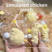 Jouet Squishy Poussin en Silicone Souple et Moelleux - Design Jaune Super Mignon Simulé, Jouet Anti-Stress à Presser pour Enfants, Vendu Individuellement