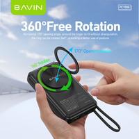 BAVIN PC1088 10000mah 22.5W Banque d'alimentation à charge rapide sans fil avec support pliable et câble de type C