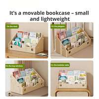 Étagère de bureau pour enfants en gros, organisateur de livres à 3 niveaux, support de rangement simple ou double face pour salle de classe, crèche, maison
