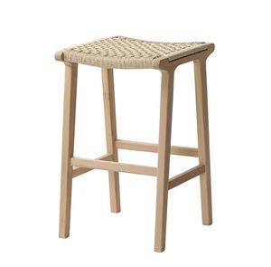 Nordique Vintage Kraft ficelle hêtre en bois tabouret de <span class=keywords><strong>Bar</strong></span> chaise haute cuisine salle à manger hôtel Restaurant comptoir hauteur tabouret de <span class=keywords><strong>Bar</strong></span> - Product Image 5