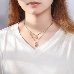 Collana nuova coppia luna e sole in acciaio inossidabile collana con colletto a strati elegante e Versatile - Product Image 3
