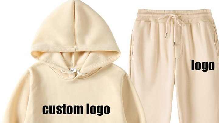 Wholesale Custom Logo OEM Fleece Blank Sweatsuit Women Plain Track Suits Sport Pink Piece Hoodie Set Cotton Tracksuits for Men