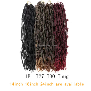 Extensions de cheveux synthétiques Butterfly Locs de haute qualité, bouclées, lisses, tresses au crochet, <span class=keywords><strong>dreadlocks</strong></span>, synthétiques teintes douces, vente en gros - Product Image 5