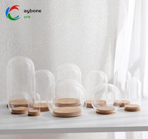 Couverture en verre fleur éternelle blocs de construction poupées de fleurs séchées figurines faites à la <span class=keywords><strong>main</strong></span> bâtons d'acclamations boîte de présentation anti-poussière couvercle en liège - Product Image 3