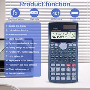 Calculadora Científica de Doble Alimentación (Solar y Batería), Función de Calendario, Material Plástico ABS, 10+2 Dígitos - Product Image 4