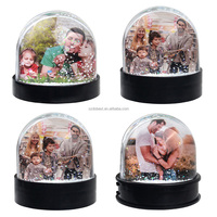 Cadre photo Aqua Snow Globe, cadre photo double face avec liquide et boule de neige flottante 3D