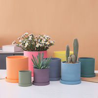 Grosir Sukulen Mini Bulat Grosir Pot Bunga Keramik Dekorasi Tanaman Custom dari China Planter Pot Bunga