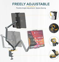 Support de bureau pliable réglable pour tablette avec support de téléphone à base rotative à 360 °