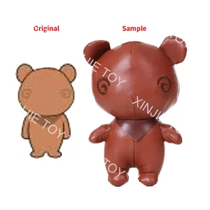 Cute PU Bear toy car keychain couple pendant Creative brown teddy bear keychain pendant Leather toys plush toys