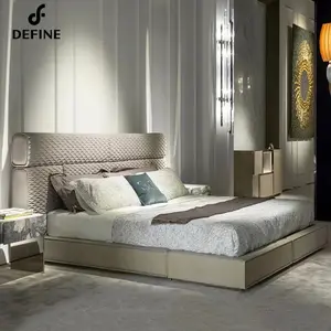편안한 홈 가구 부드러운 매트리스 더블 퀸 현대 럭셔리 침대 럭셔리 침실 세트 하우스 나무 침대