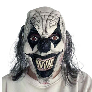 หน้ากากตัวตลกปีศาจทำจากยางลาเท็กซ์เหมือนจริง พร้อมวิกผม หน้ากากซอมบี้ยิ้มเต็มหน้า อุปกรณ์แต่งกายสำหรับคอสเพลย์ฮาโลวีน - Product Image 4
