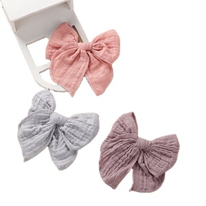 Grandi fiocchi per capelli da ragazza fatable, fiocco per capelli in lino neutro fatto a mano TKUHYAN per piccoli 4-6 fermagli per capelli in alligatore per bambine - Product Image 4