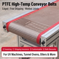 Banda Transportadora de Malla de PTFE para Horno de Túnel, Banda de Malla Abierta Resistente a Altas Temperaturas, Antiadherente, 260°C, Personalizada