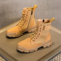 Sepatu Bot Wanita Musim Dingin 2026, Tinggi Setengah Betis, Bahan Atas Suede Sapi, Desain Serbaguna, Tali Sepatu dengan Ritsleting Samping, Sol Bertekstur Kasual