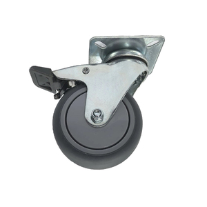 Roue pivotante à roulettes TPR de 3 pouces, légère, avec frein, pour chariot à plateau - Product Image 4