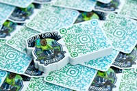 Venta al por mayor código QR pegatinas impermeable blanco vinilo troquelado logotipo personalizado Pegatina con código QR