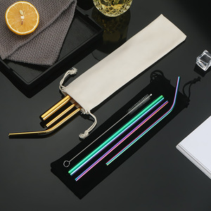 High Quality 4pcs in <strong>1</strong> Luxury Fashion C304 <strong>Stainless</strong> <strong>Steel</strong> <strong>Straw</strong> Reusable Cup Tumbler Accessories Bent Straight <strong>Straw</strong> - Product Image 1