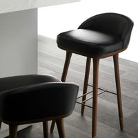 Tabouret de bar en bois vintage traditionnel commercial tabouret de bar en cuir noir avec dossier chaise haute tabourets de comptoir pour cuisine de luxe