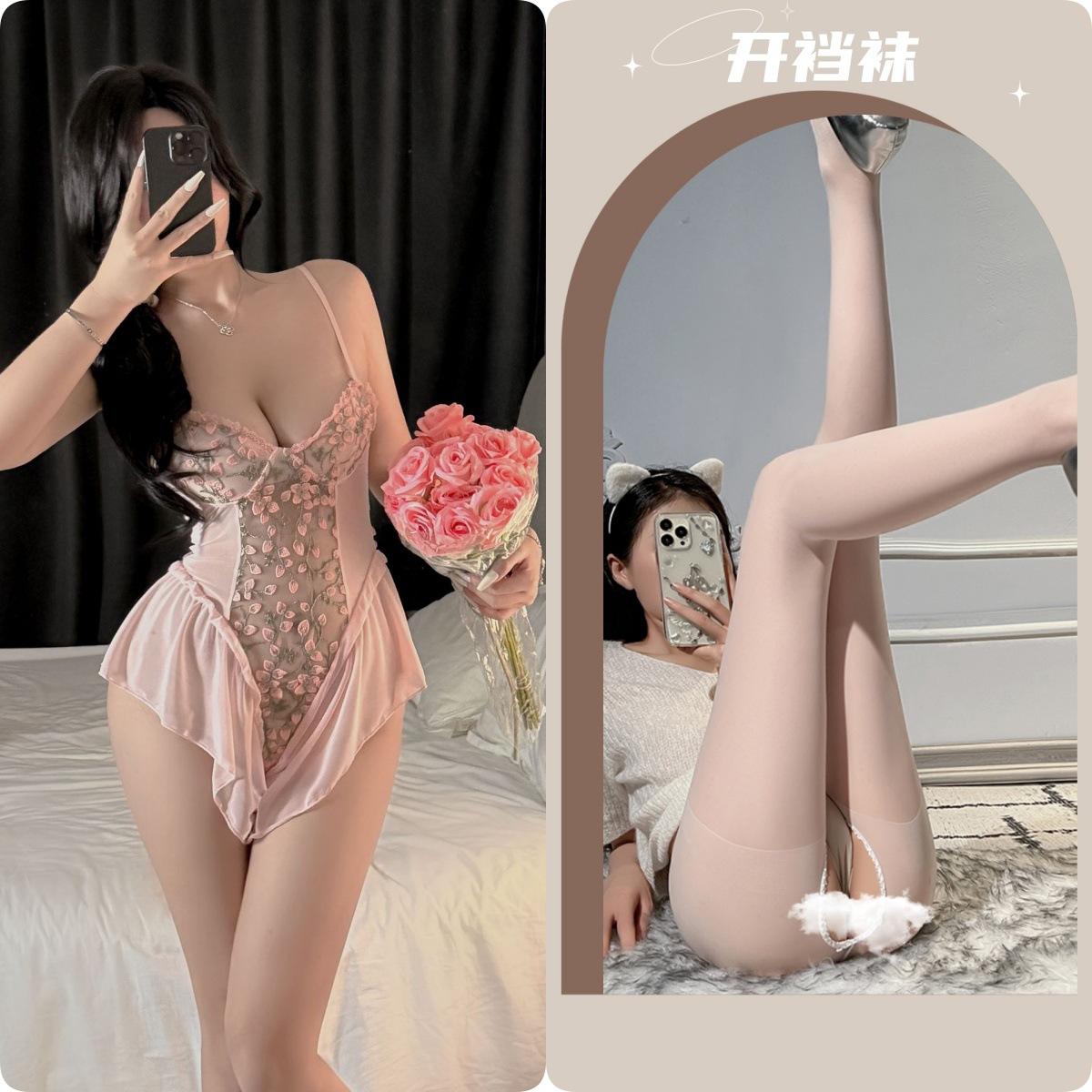 Pink + White Open Socks