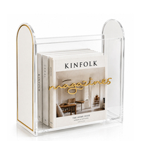 Porte-revues en acrylique transparent pour comptoir, support de documentation en Lucite, organisateur de livres moderne, rangement pour matériel de lecture, bureau, salon