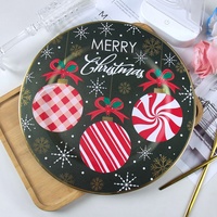 Plateau de service en plastique StarLuckINT de 13 pouces, design personnalisé, pour desserts et gâteaux de Noël, assiette de présentation