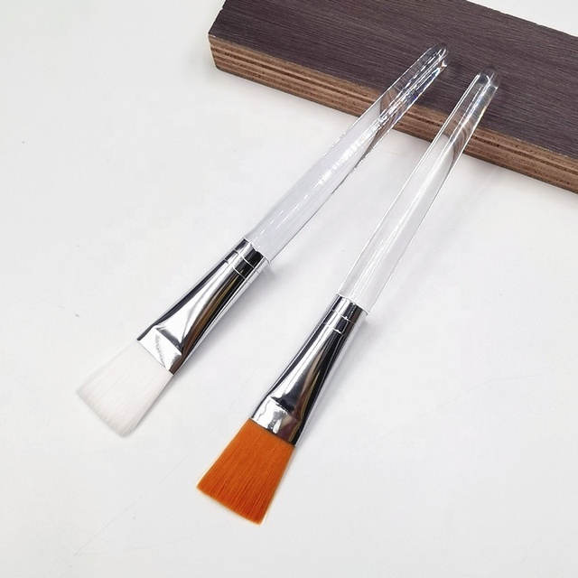 Plastic Handle White Taklon Hair Mask Brush Promotion Gift Brush Facial Foundation Mask Brush
