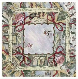 Tapis de Mahjong Américain Coquette Rouge Noël avec Nœud, 31,5 Pouces, Pliable, en Caoutchouc, avec Règles de Jeu - Product Image 1