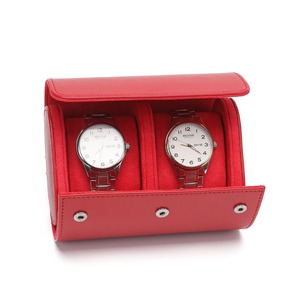 Leatherette <b>Watch</b> Storage Case Rectangle Shape Faux Suede Interior Snap Closure Protective Travel <b>Watch</b> Box 3 Slots - Product Image 4
