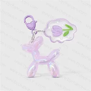 fast delivery girls fashion accessories colorful electroplated balloon dog pendant charms cute doggie DIY ornaments