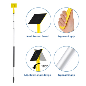 Bloc de ponçage <span class=keywords><strong>télescopique</strong></span> avec perche d'extension, outil de ponçage mural réglable pour la finition des cloisons sèches et des plafonds - Product Image 3