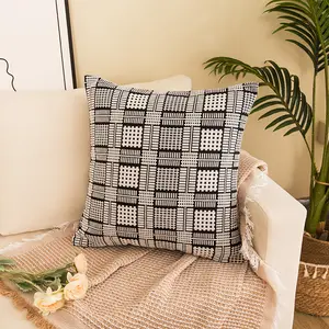 Light Luxury Decorative Digital Printing Throw Chenille Sofa Pillow Cover For Sofa Geometry Pattern Pillow Cases