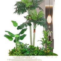 Palmier artificiel vert en plastique de 100 cm, sur pied, longue durée, en pot, aspect naturel, pour Noël et remise de diplôme