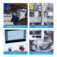 Machine d'emballage automatique pour sachets de thé triangulaires et sachets avec option pochette pour matériaux plastiques et papier de qualité alimentaire