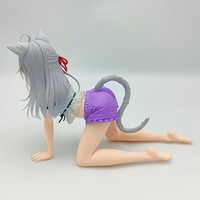 Figurine de chat en PVC personnalisée, jouet d'art anime de collection, statue de personnage accroupie, fabricant OEM ODM